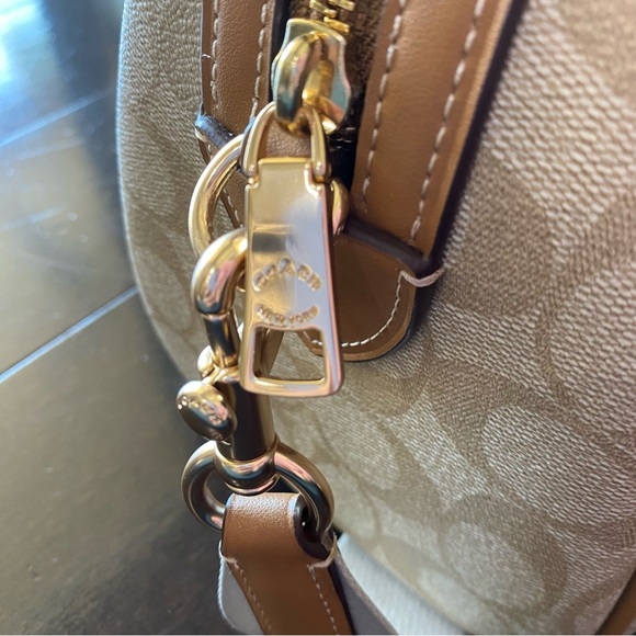 Coach Rowan Satchel in Signature Canvas with Stripe - Picture 6 of 13